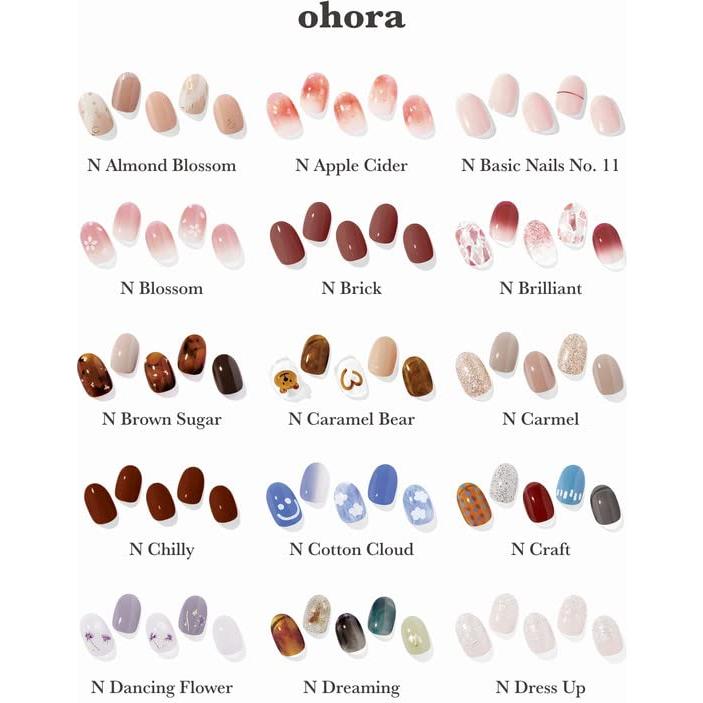 Tiras de Uñas de Gel Semi Curadas ohora N Carmel - Brillo, 30 Piezas