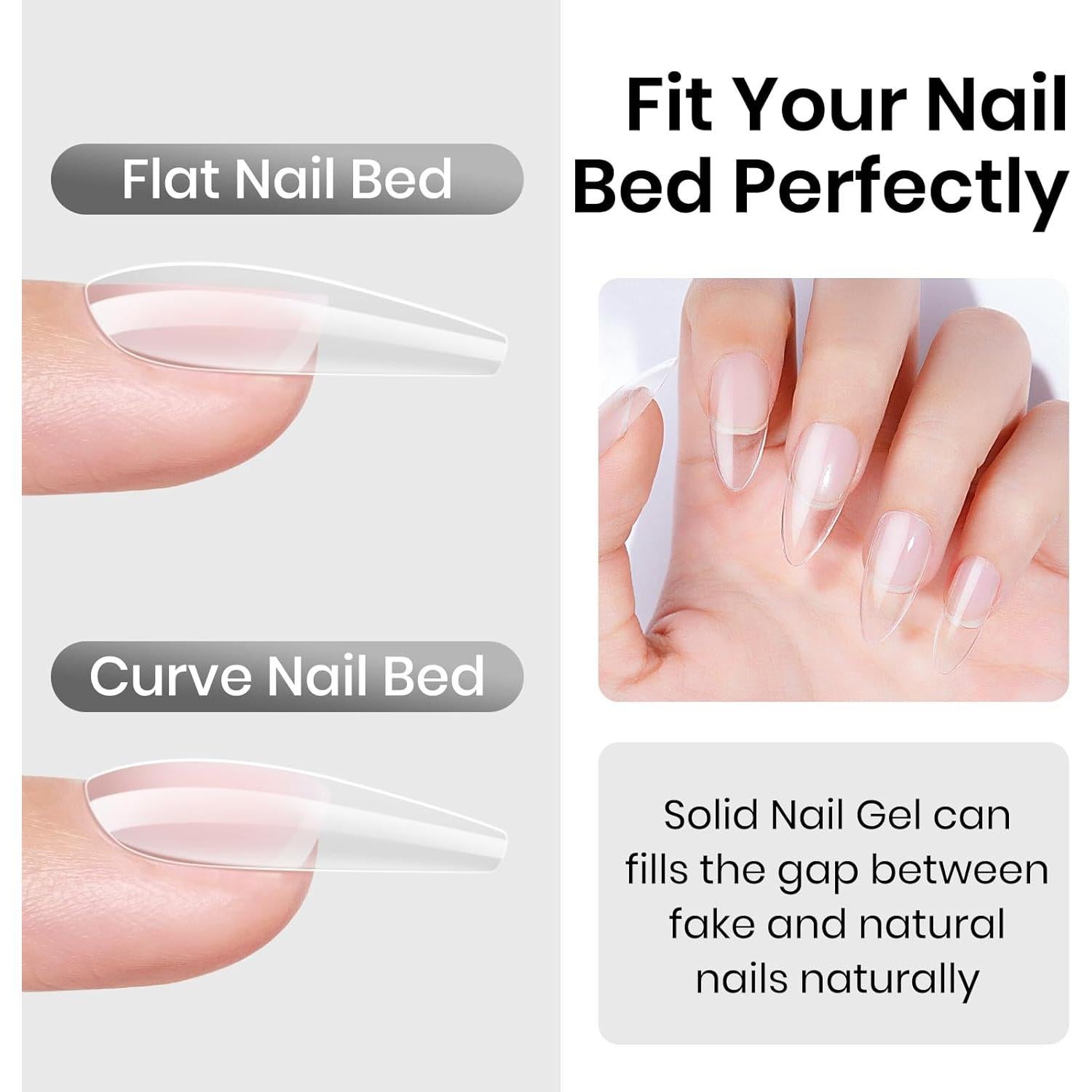 Kit de Pegamento de Uñas Sólido MIZHSE 18g con Lámpara LED