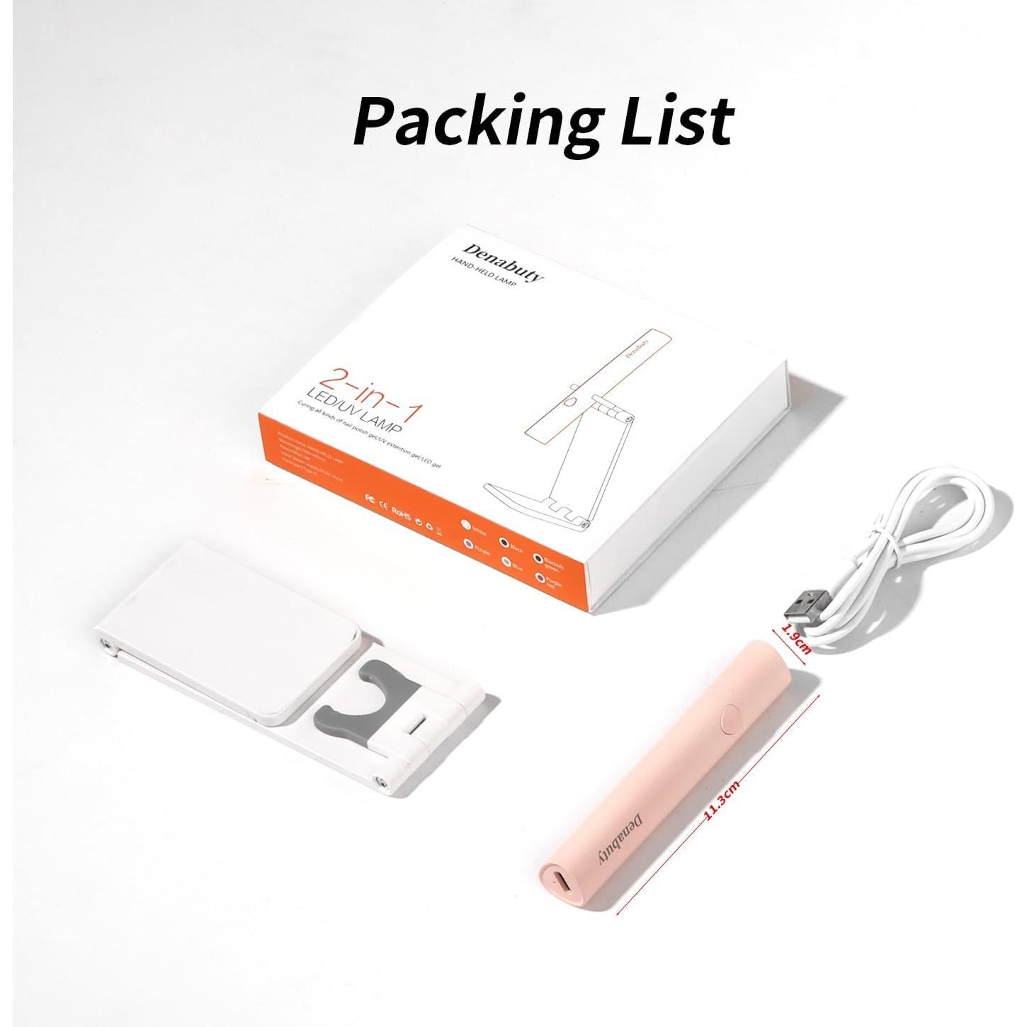 Luz UV para Uñas de Gel Denabuty Mini Portátil Rosa