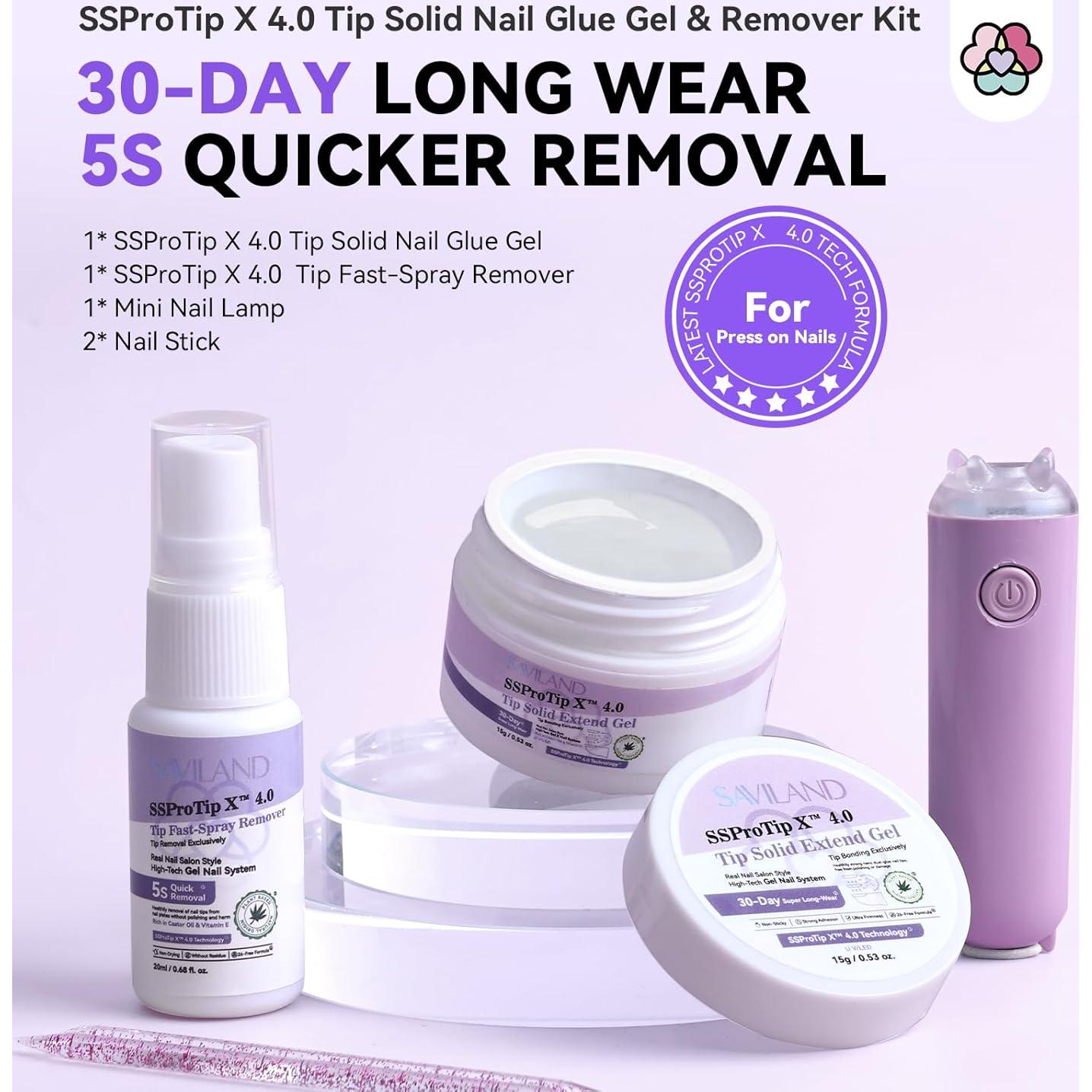 Kit de Gel de Pegamento para Uñas SAVILAND con Luz UV