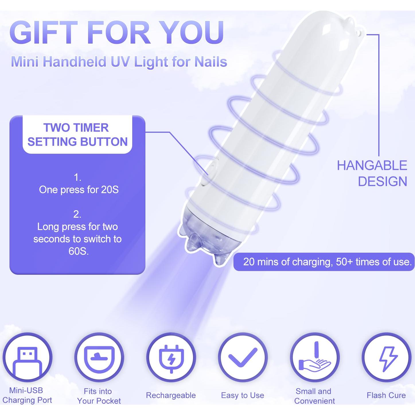 Lámpara de Uñas Inalámbrica NXJ INFILILA 268W UV Recargable