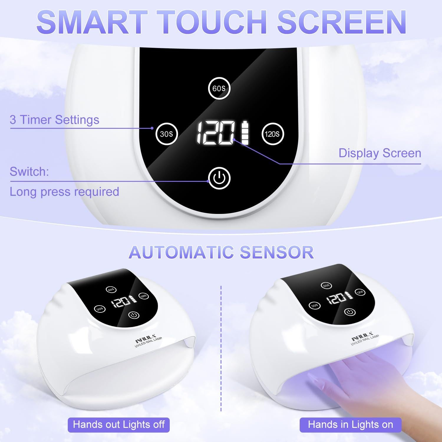 Lámpara de Uñas Inalámbrica NXJ INFILILA 268W UV Recargable