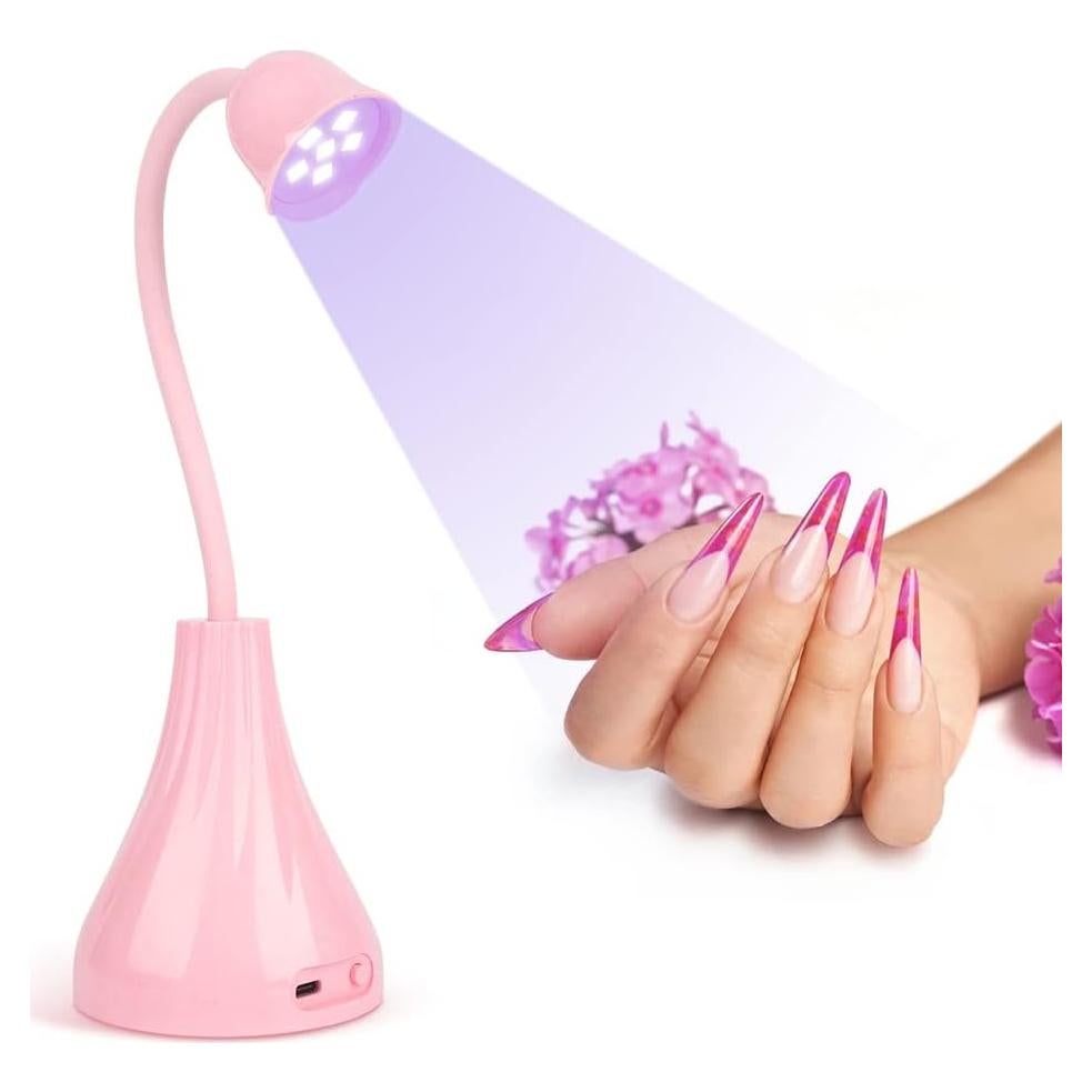 Lámpara de Uñas LED UV XSMNER Rosa 18W Inalámbrica 360°