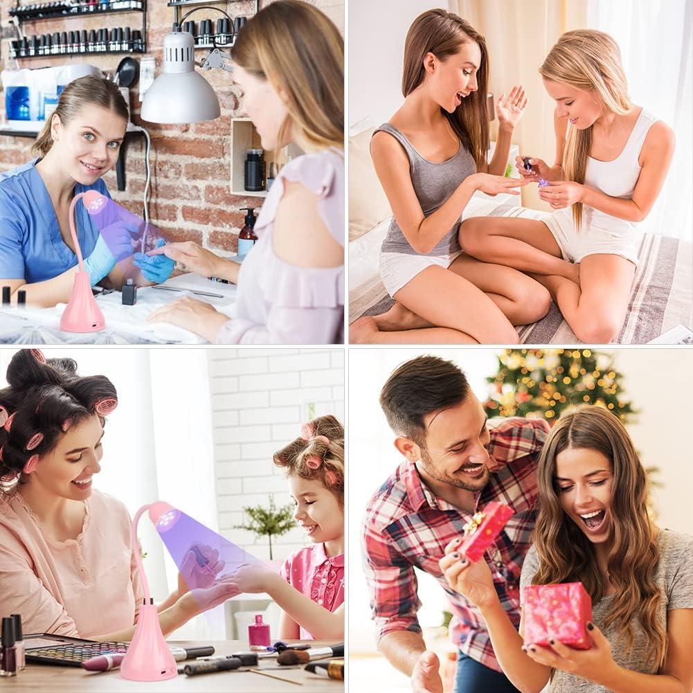 Lámpara de Uñas LED UV XSMNER Rosa 18W Inalámbrica 360°