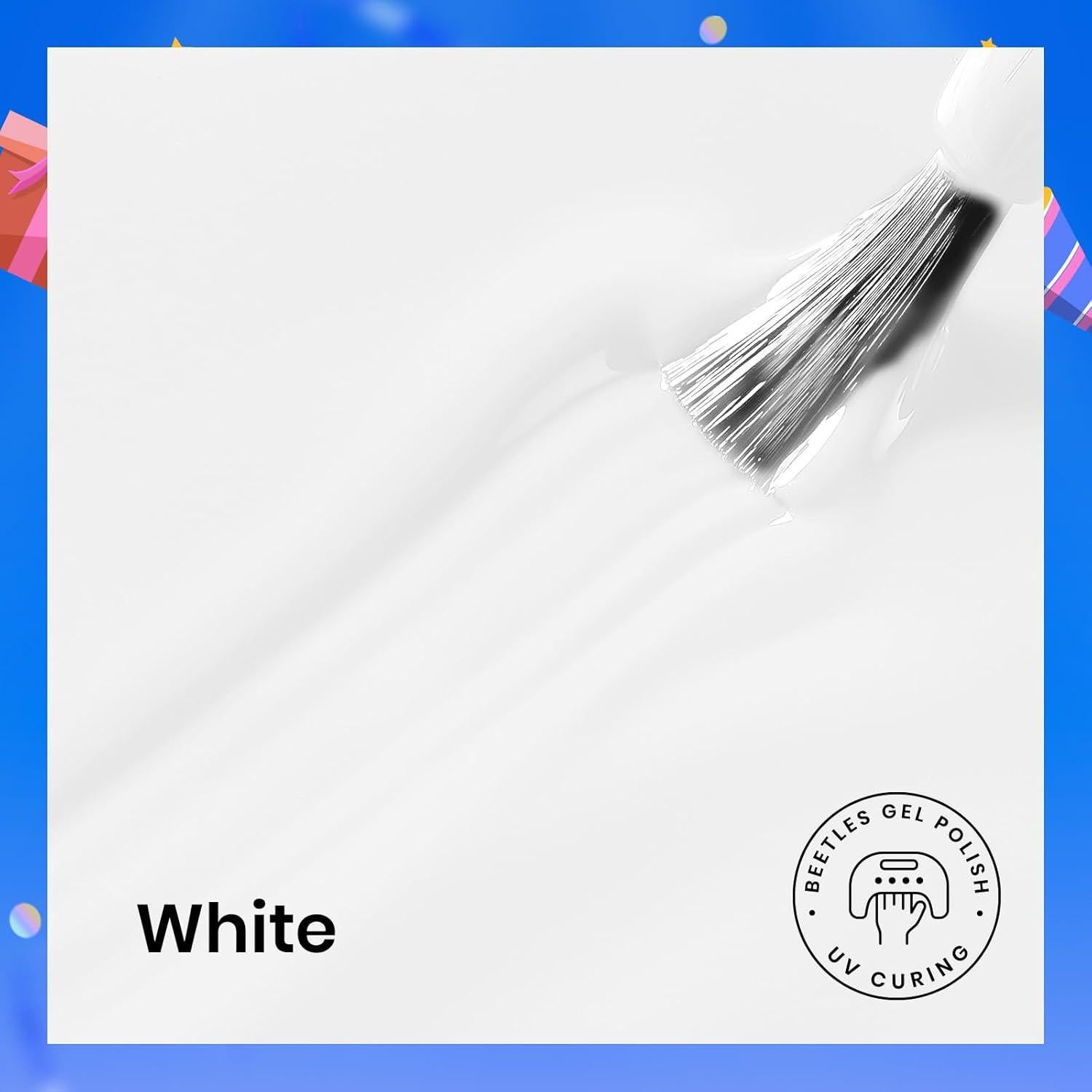 Kit de Esmalte de Uñas en Gel Beetles 3Pcs 15ml Blanco