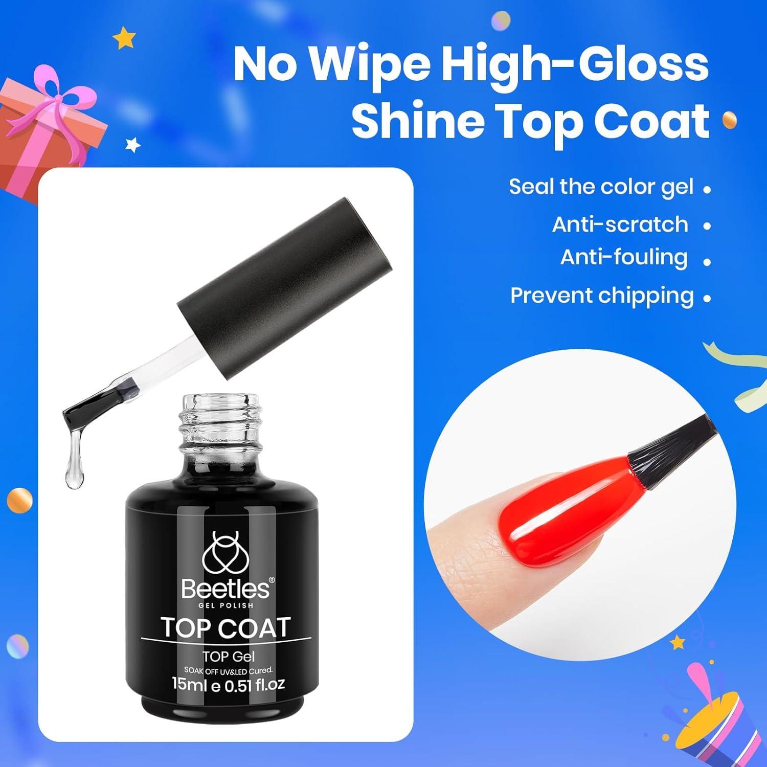 Kit de Esmalte de Uñas en Gel Beetles 3Pcs 15ml Blanco