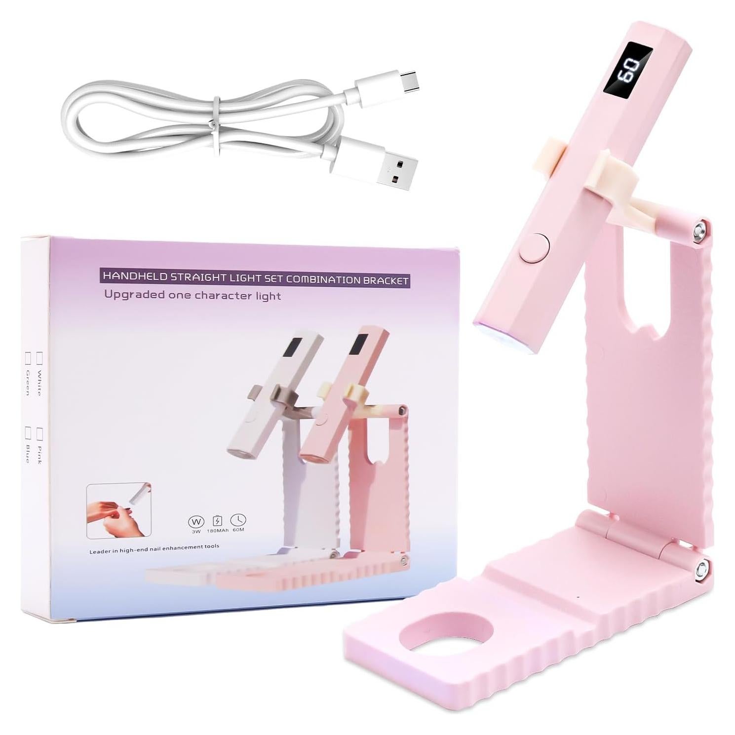Lámpara UV/LED Inalámbrica LEDSUUEI Rosa para Uñas de Gel