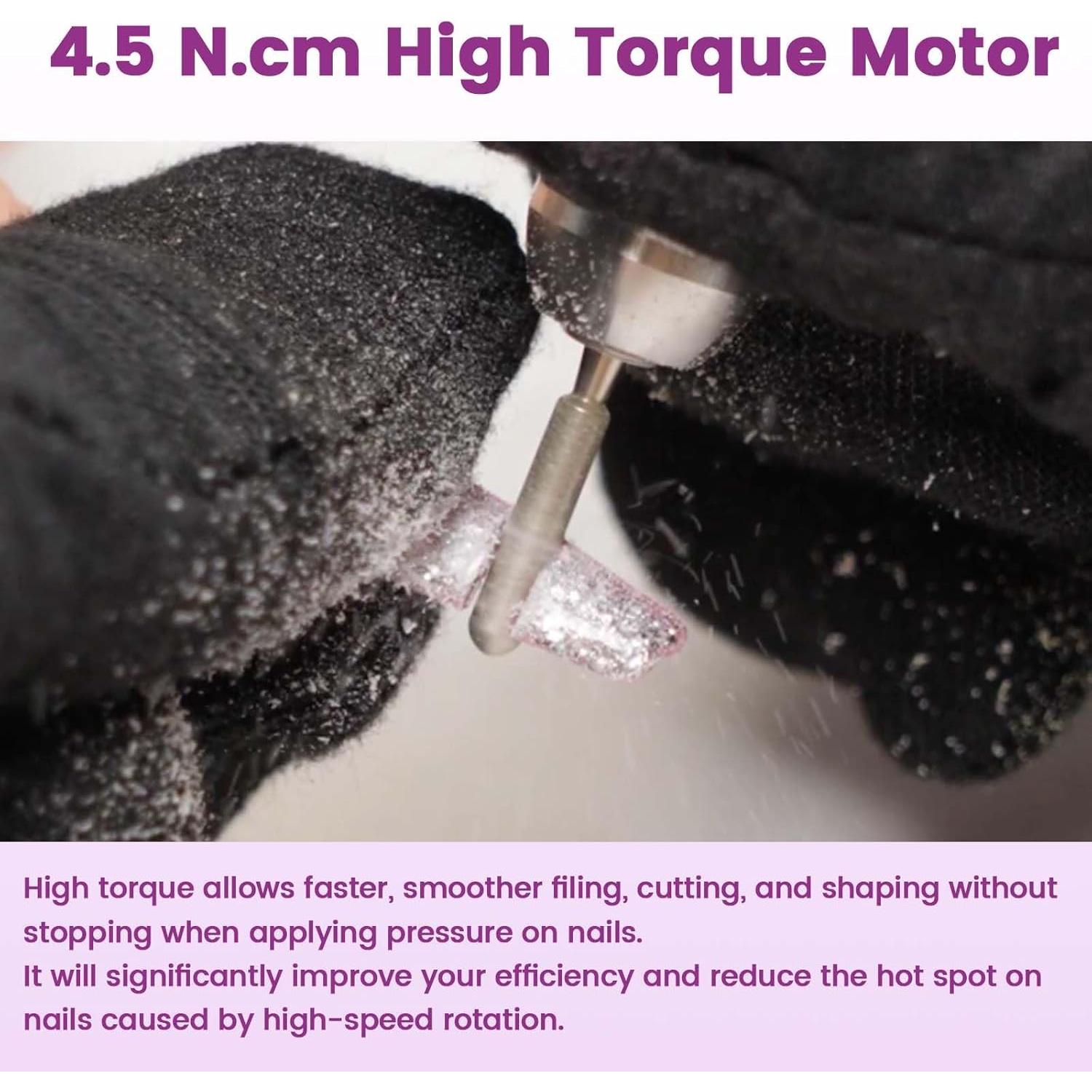 Taladro de Uñas Profesional Delanie Recargable 35000 RPM Púrpura