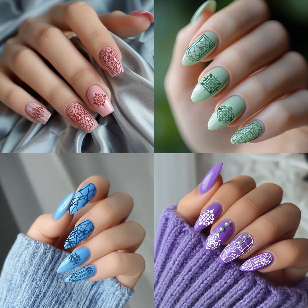 Plantillas de Arte de Uñas PH PandaHall 3pcs 79 Patrones