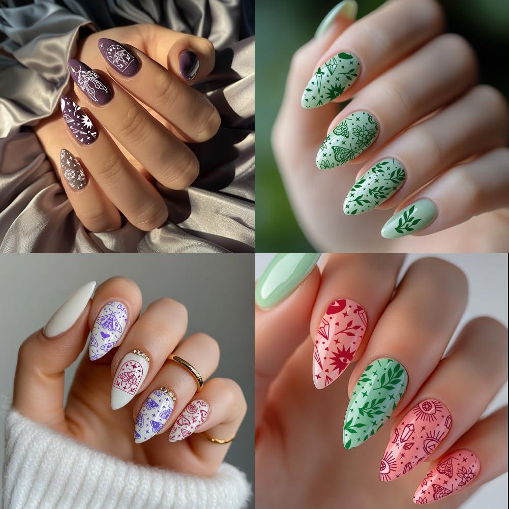 Placas de Estampado de Uñas PH PandaHall - 3 Piezas Fantasía