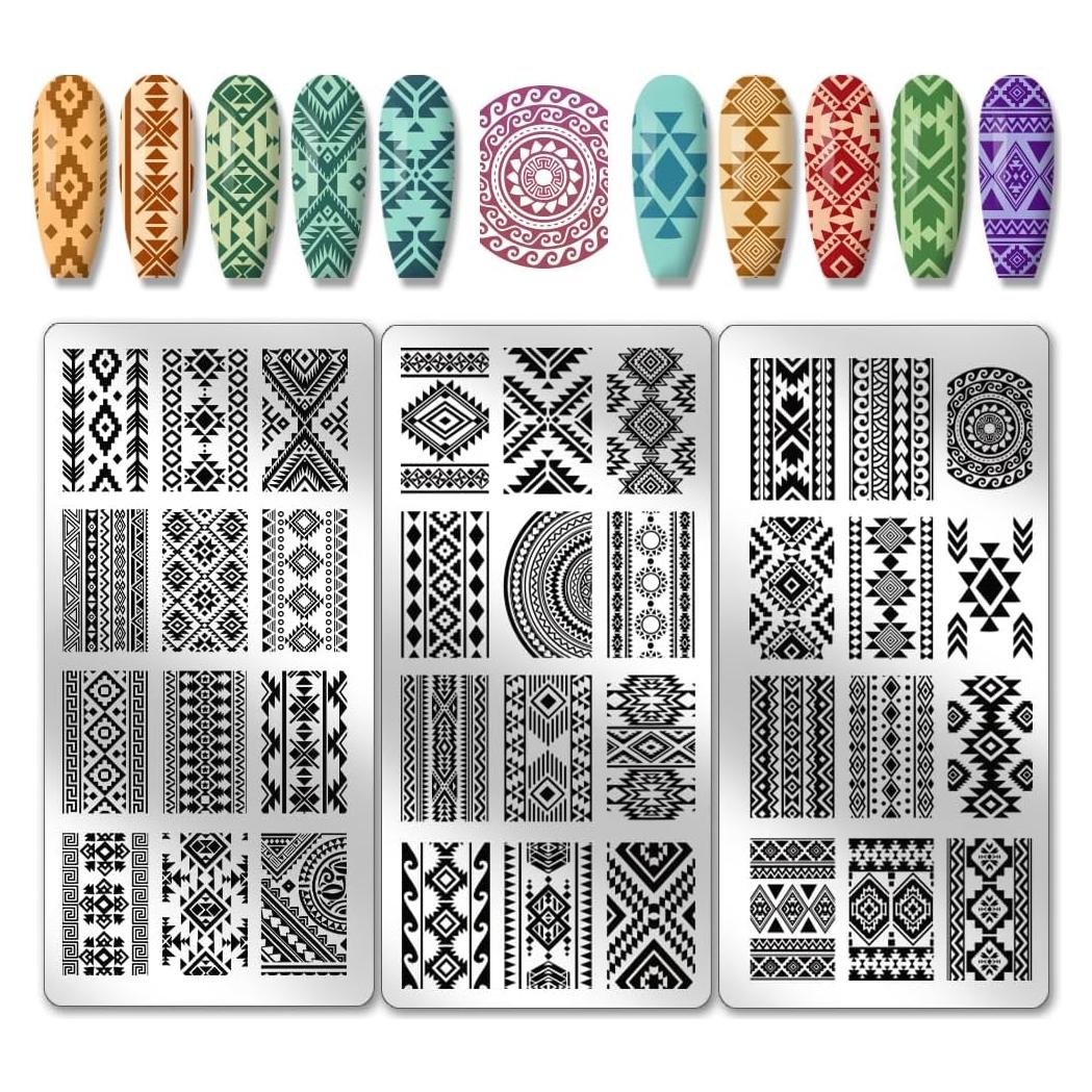 Placas de Estampado de Uñas PH PandaHall 3pcs 36 Patrones