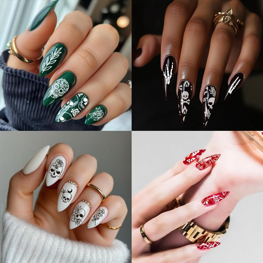 Estampador de Uñas PH PandaHall 3 Placas Calavera 58 Patrones