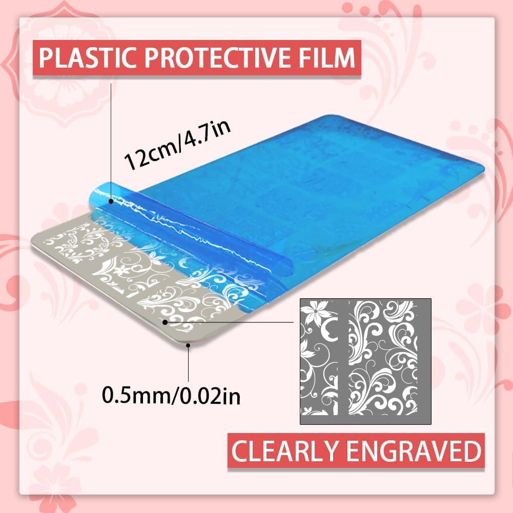 Placas de Estampado de Uñas PH PandaHall 3pcs Floral 61 Patrones