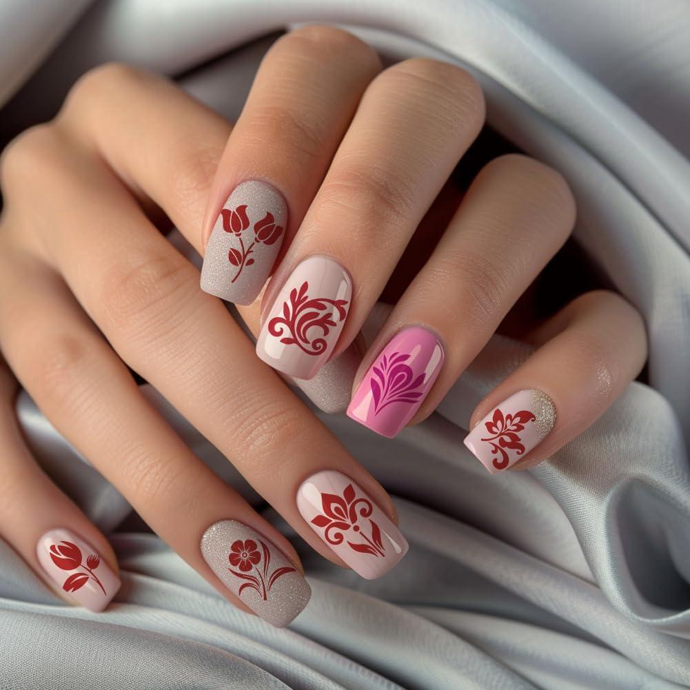 Placas de Estampado de Uñas PH PandaHall 3pcs Floral 61 Patrones