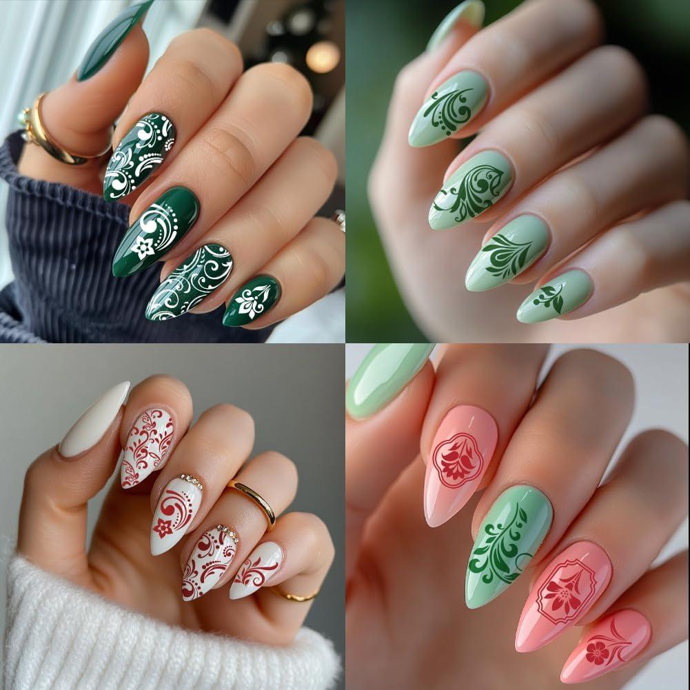 Placas de Estampado de Uñas PH PandaHall 3pcs Floral 61 Patrones