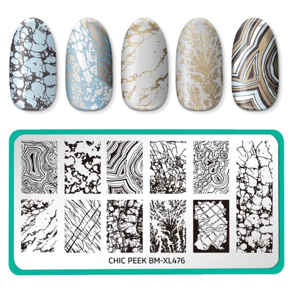 Placa de Estampado de Uñas Maniology Corazón de Piedra BM-XL476 12x6cm