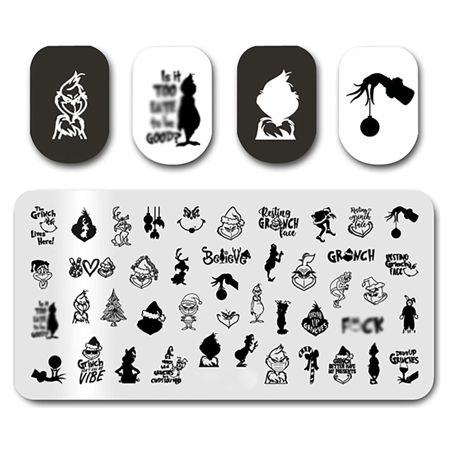 Kit de Estampado de Uñas de Navidad AXELS - Placa 12x4 cm