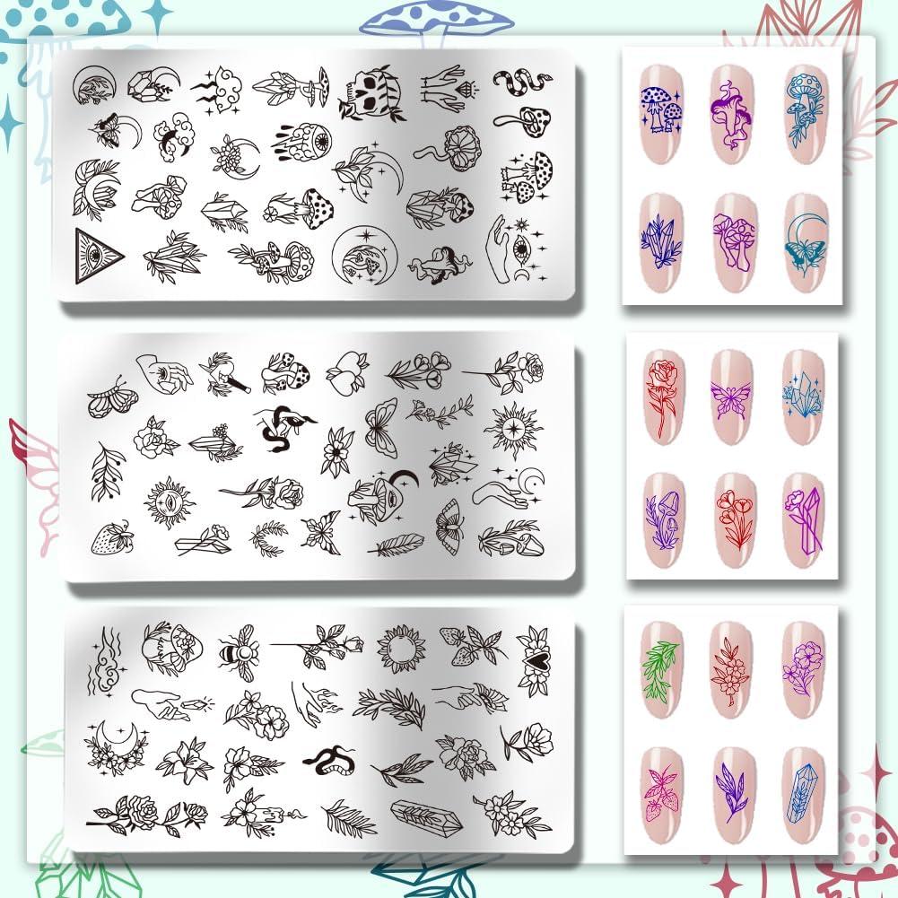 Placas de Estampado de Uñas PH PandaHall 3pcs 78 Patrones