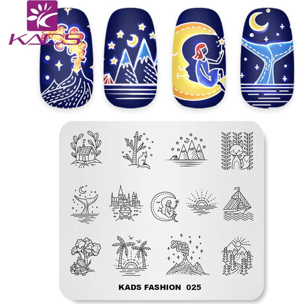 Placa de Estampado de Uñas KADS Cielo Nocturno 8x7cm