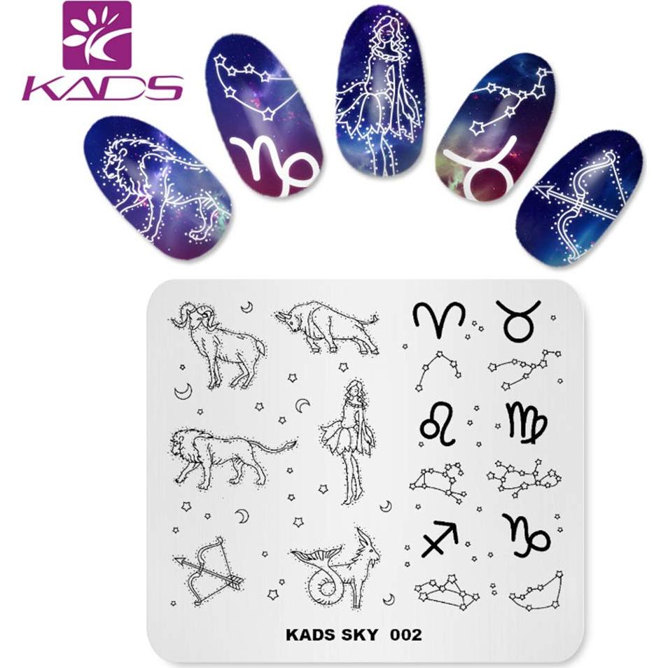 Placa de Estampado de Uñas KADS Cielo Nocturno 8x7cm