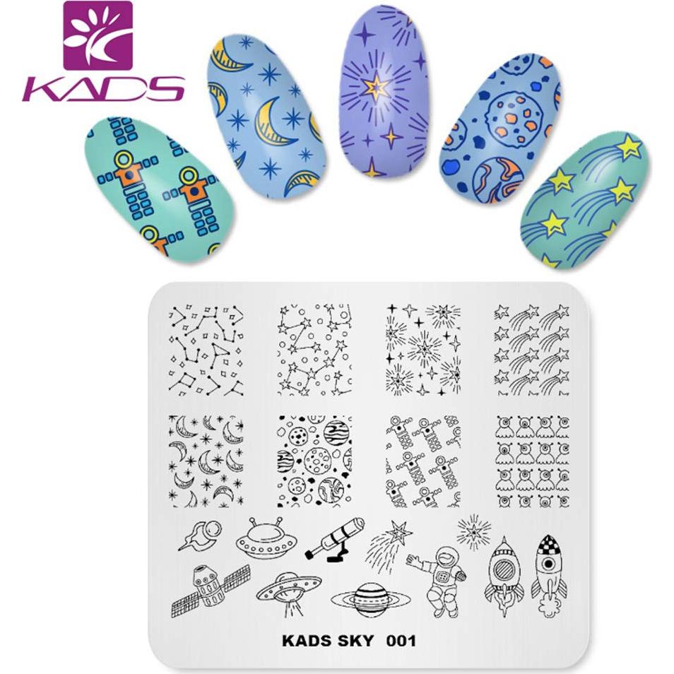 Placa de Estampado de Uñas KADS Cielo Nocturno 8x7cm