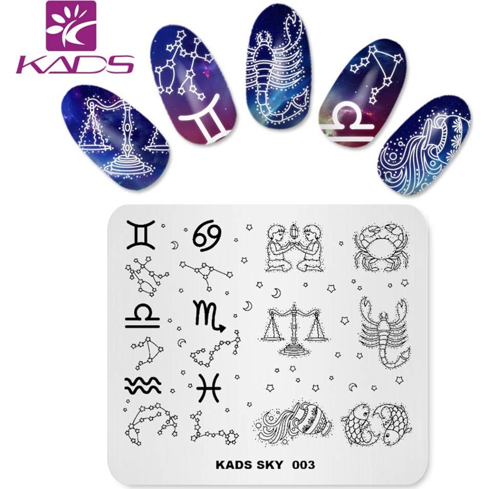 Placa de Estampado de Uñas KADS Cielo Nocturno 8x7cm