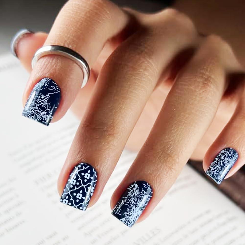 Plantillas de Estampado de Uñas PH PandaHall 3 Piezas 12x6 cm