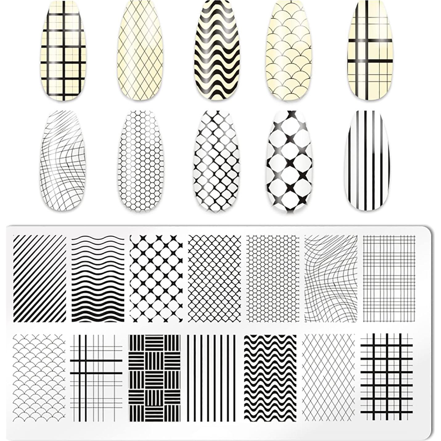 Kit de Estampado de Uñas KAAGEE 5 Piezas con Estampador