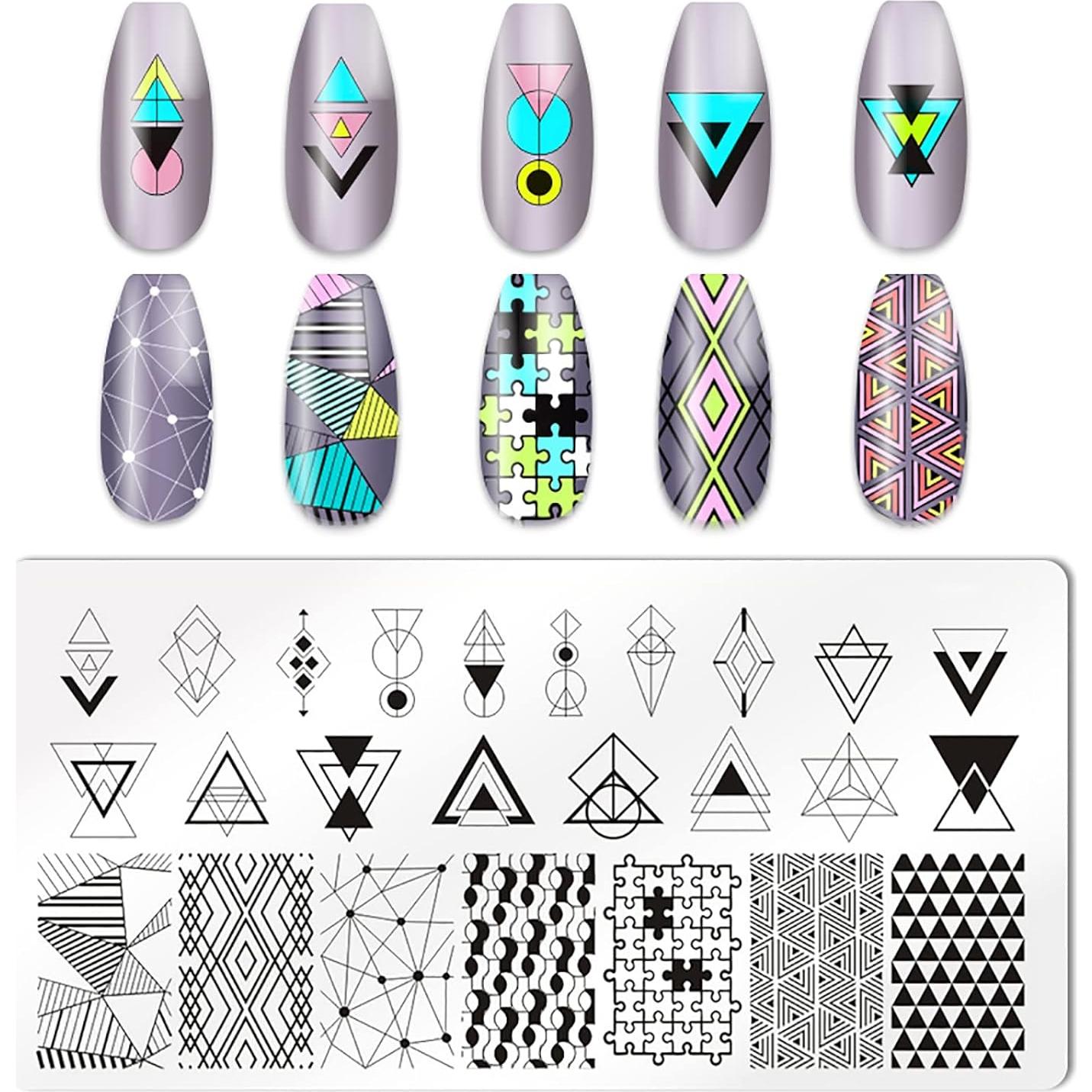 Kit de Estampado de Uñas KAAGEE 5 Piezas con Estampador