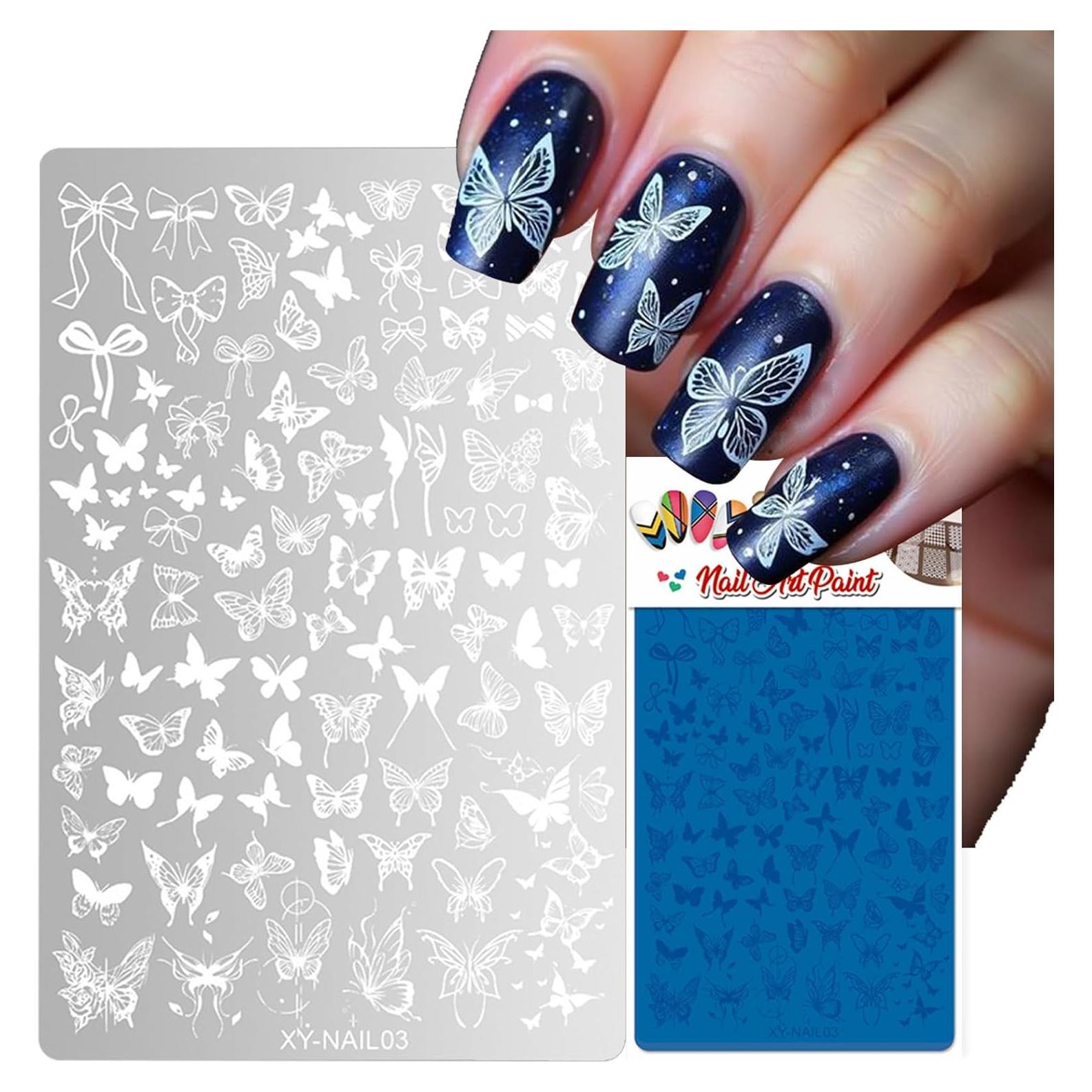 Placa de Estampado de Uñas Mariposa BQZQPAMZ 5 Piezas