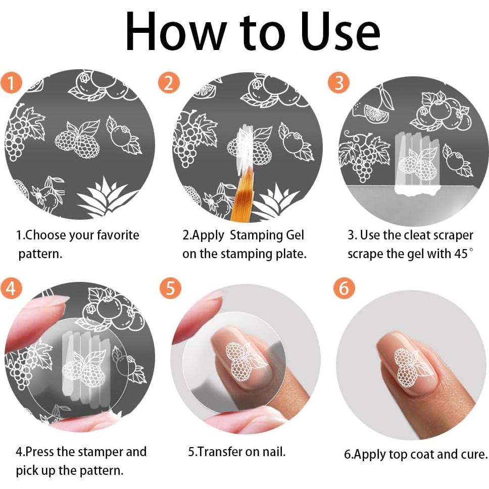 Kit de Placas de Estampado de Uñas PH PandaHall 45 Patrones