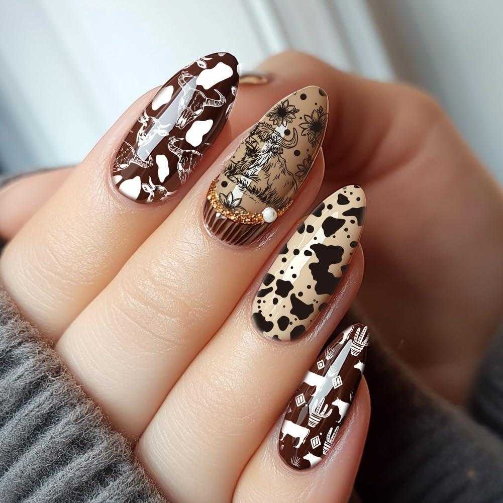 Plantillas de Estampado de Uñas PH PandaHall - 3 Piezas Tema Vaca