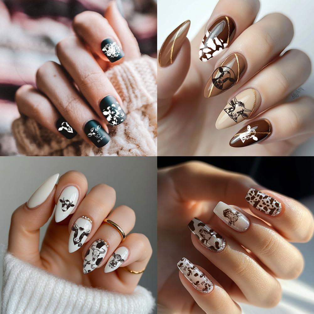Plantillas de Estampado de Uñas PH PandaHall - 3 Piezas Tema Vaca
