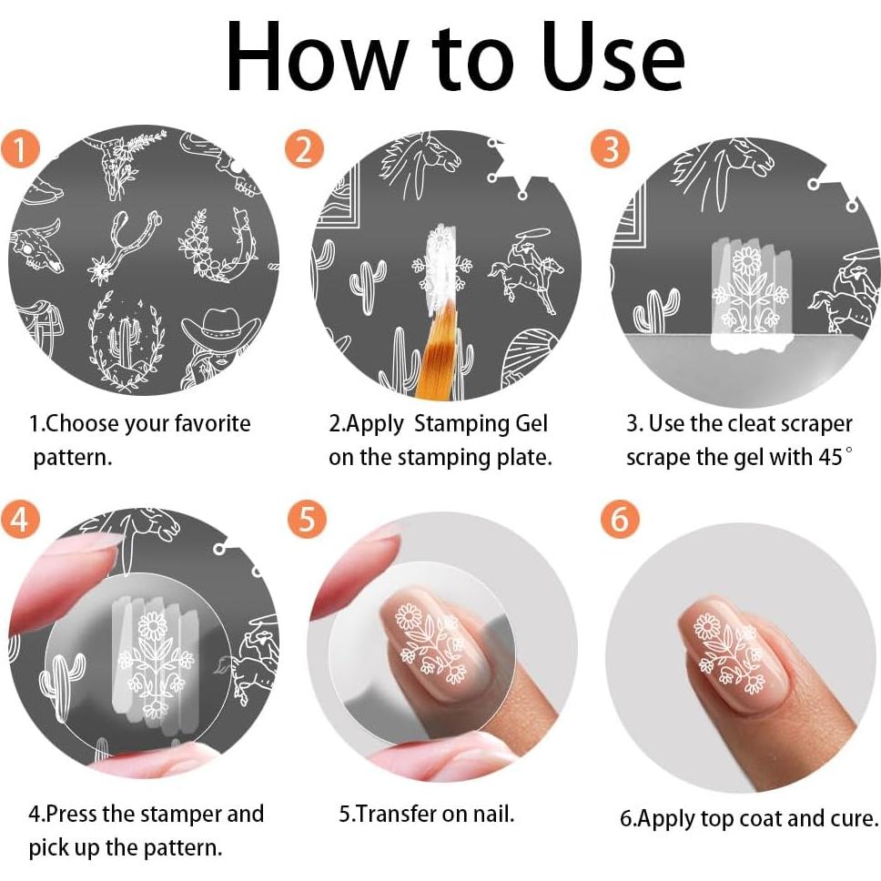 Kit de Placas de Estampado de Uñas PH PandaHall - 3 Piezas 88 Patrones