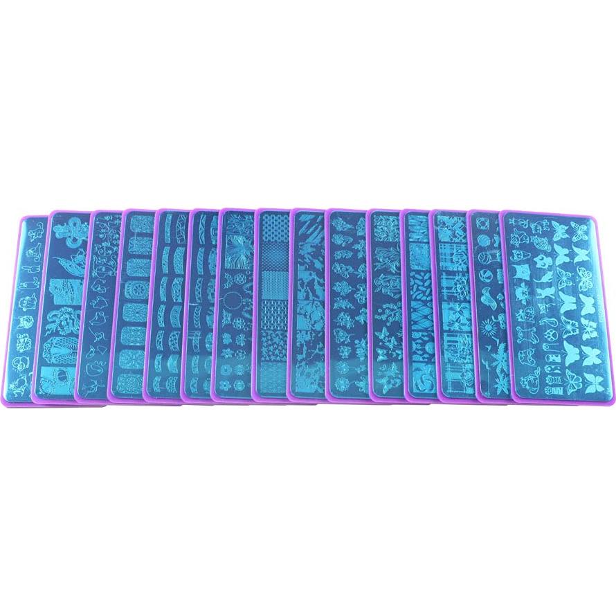 Soporte de Plástico para Estampado de Uñas DOURAN 20Pcs 12x6cm