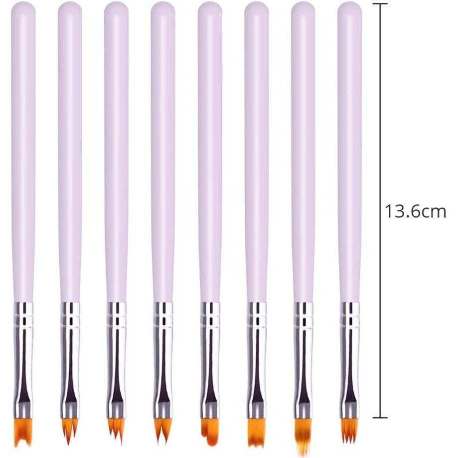 Conjunto de 8 Pinceles para Uñas Premium BoutiqueMall