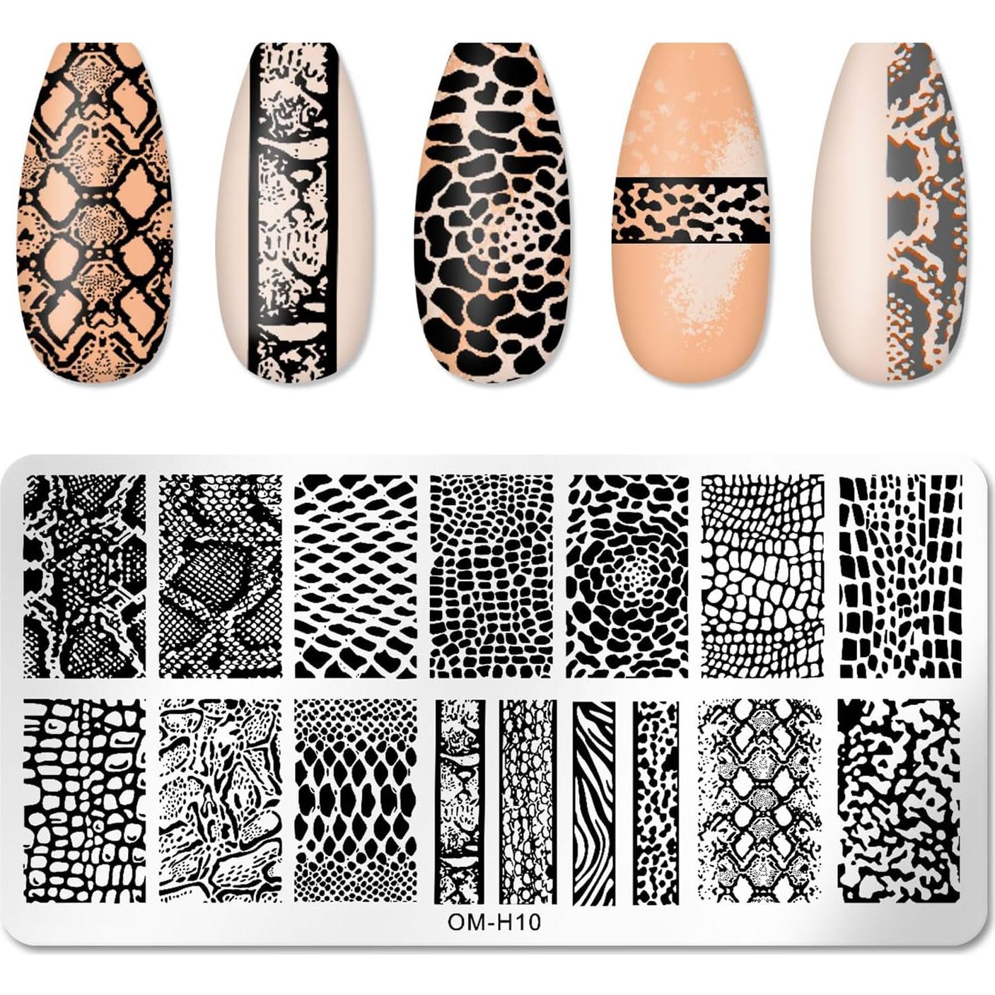 Juego de 6 Placas de Estampado de Uñas KOENWEENI - Plantas y Flores