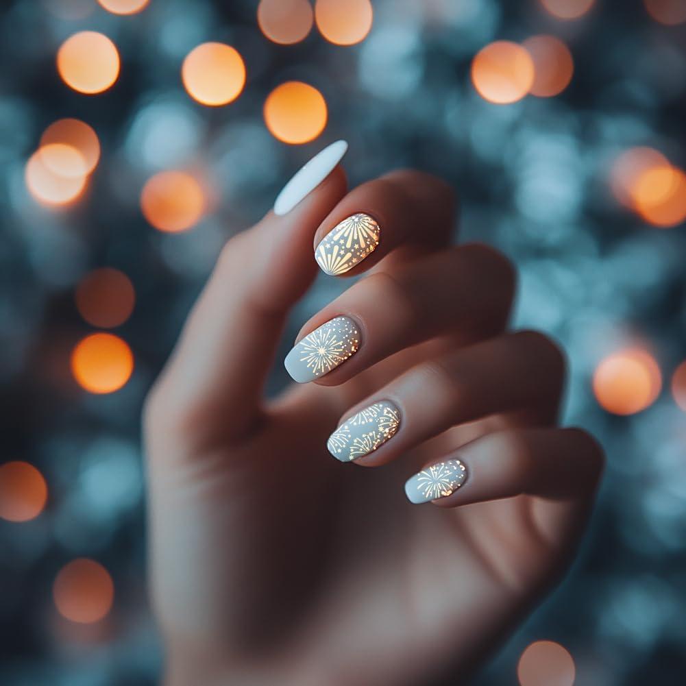 Placas de Estampado de Uñas PH PandaHall - Fuegos Artificiales - 3 Piezas