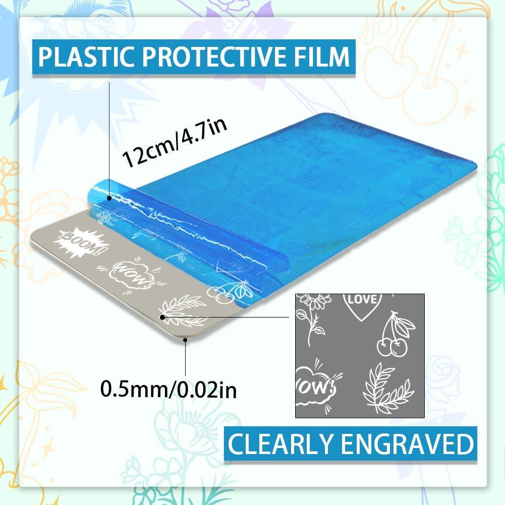 Placas de Estampado de Uñas PH PandaHall 3pcs - Diseño Retro y Comic