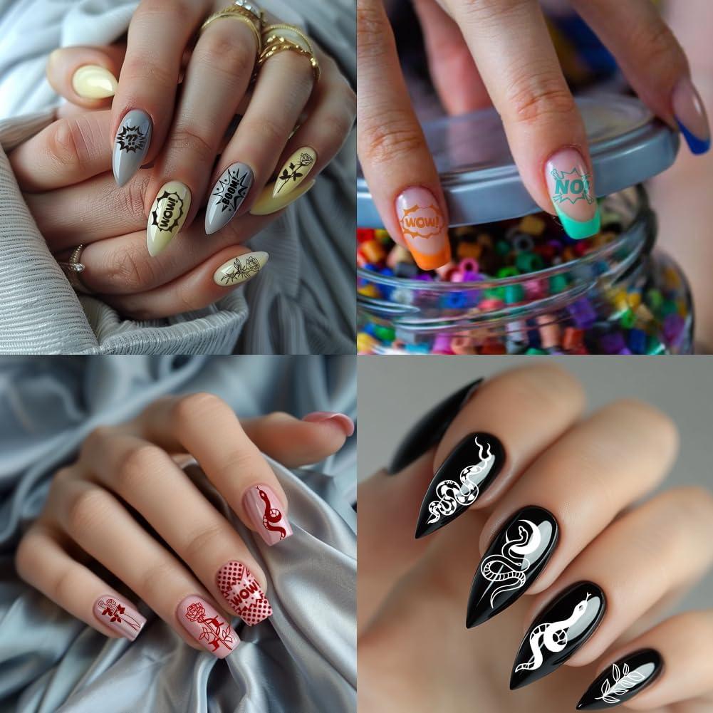 Placas de Estampado de Uñas PH PandaHall 3pcs - Diseño Retro y Comic