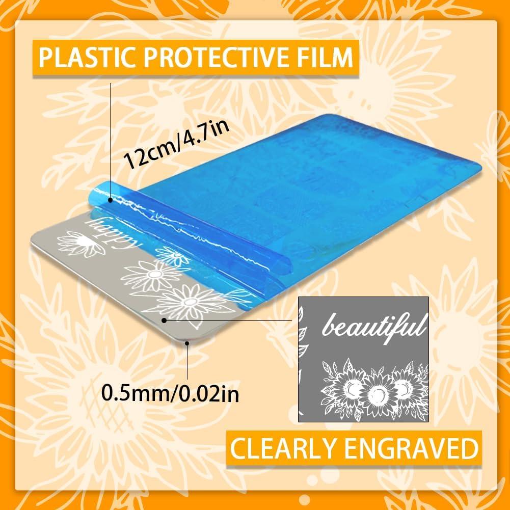 Placas de Estampado de Uñas PH PandaHall 3 Piezas Floral