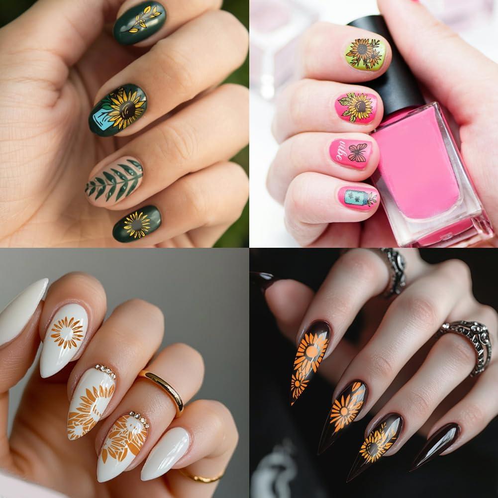 Placas de Estampado de Uñas PH PandaHall 3 Piezas Floral