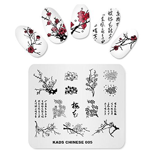 Plantilla de Estampado de Uñas KADS CN005 Acero Inoxidable 8x7cm