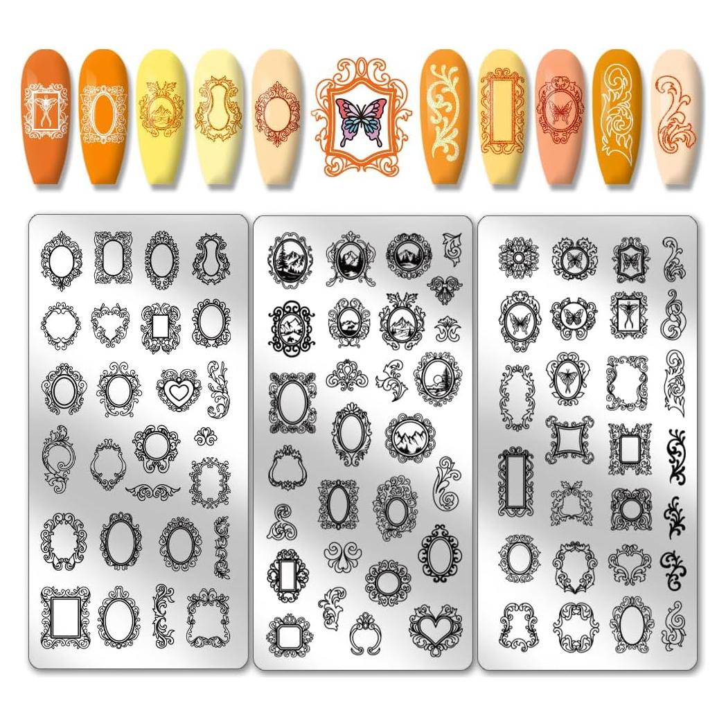 Kit de Plantillas de Estampado de Uñas PH PandaHall - 3 Piezas