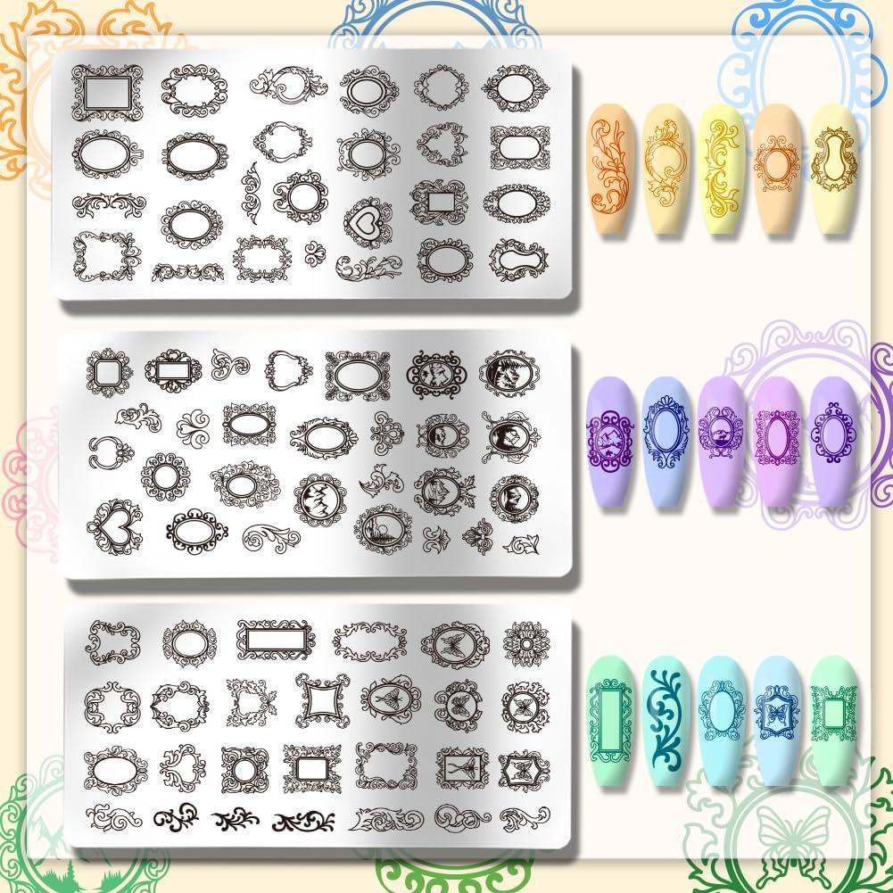 Kit de Plantillas de Estampado de Uñas PH PandaHall - 3 Piezas