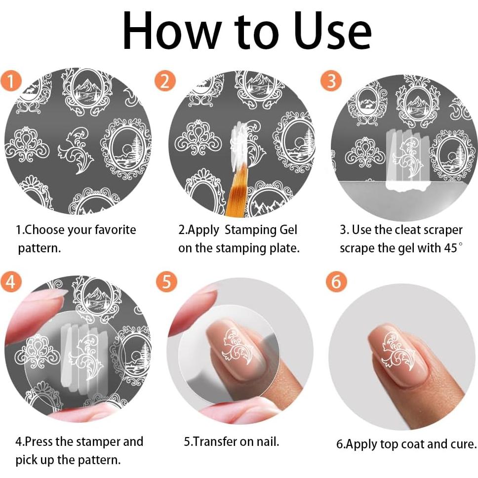 Kit de Plantillas de Estampado de Uñas PH PandaHall - 3 Piezas