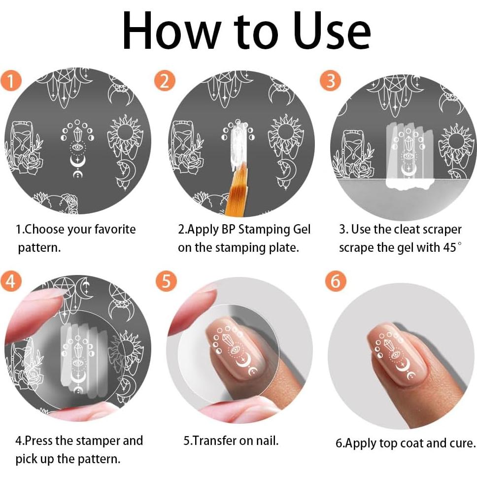 Placas de Estampado de Uñas PH PandaHall 3 Piezas Acero Inoxidable