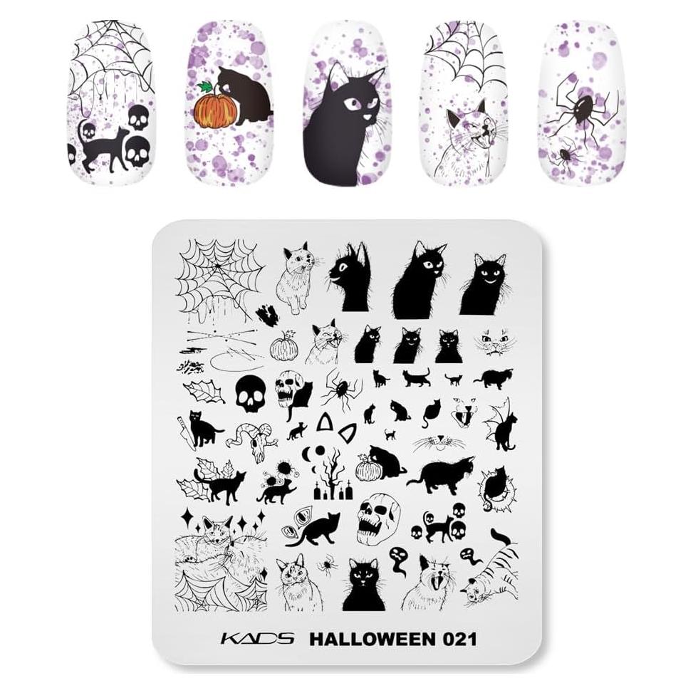 Plantilla de Estampado de Uñas Halloween NAILART 9x8cm