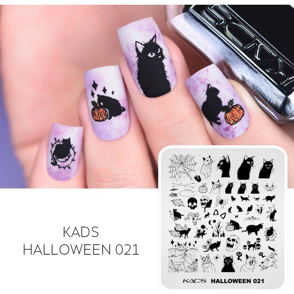 Plantilla de Estampado de Uñas Halloween NAILART 9x8cm
