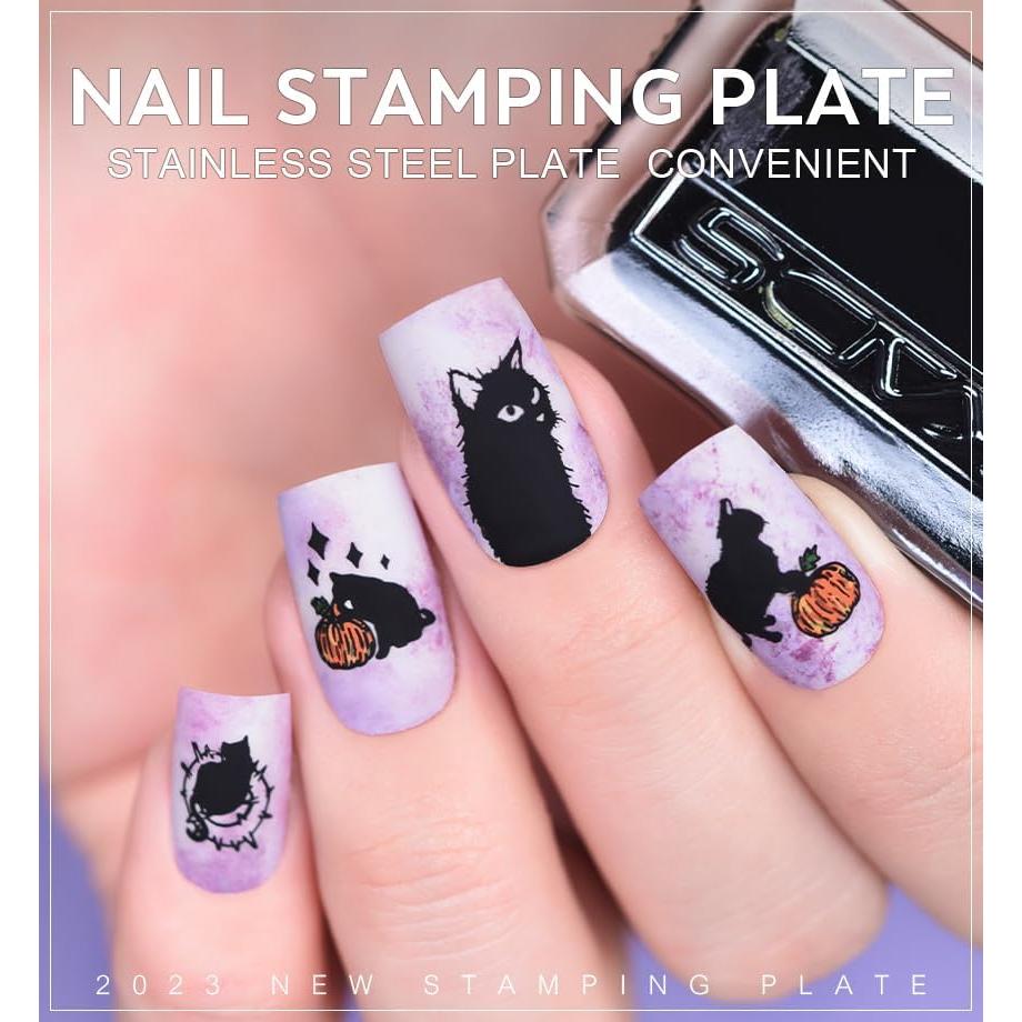 Plantilla de Estampado de Uñas Halloween NAILART 9x8cm